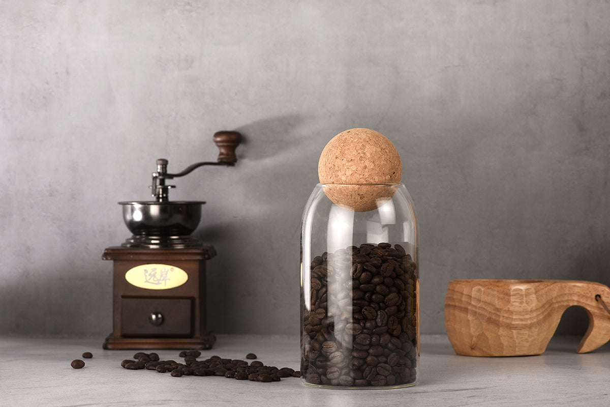 Round Storage Jar with Cork Lid