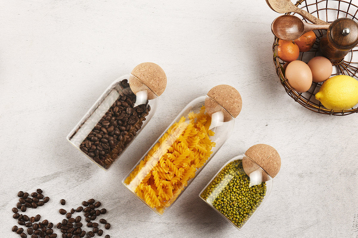 Round Storage Jar with Cork Lid