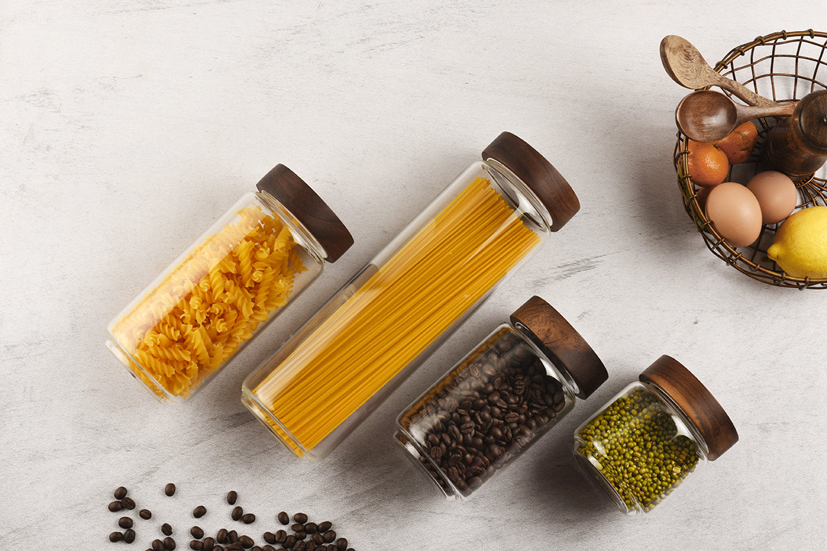 Wood Storage Jar with Screw-Top Lid