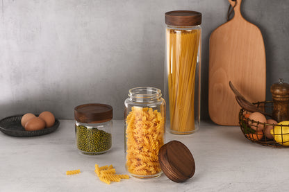 Wood Storage Jar with Screw-Top Lid