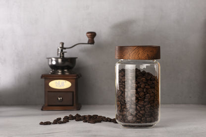 Wood Storage Jar with Screw-Top Lid