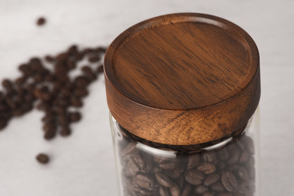 Wood Storage Jar with Screw-Top Lid